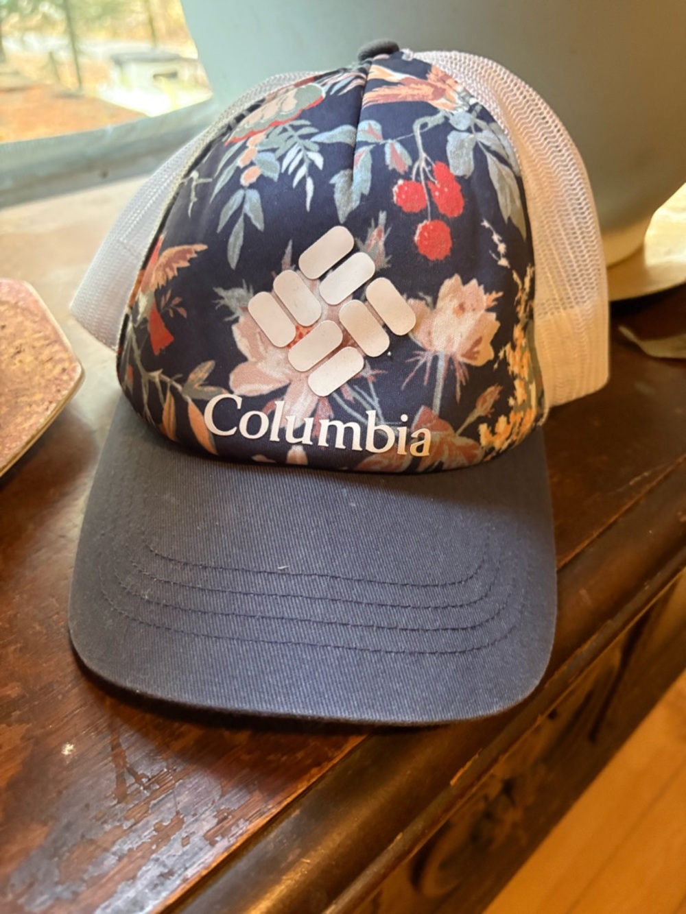 Columbia Navy Floral Mesh Trucker Hat